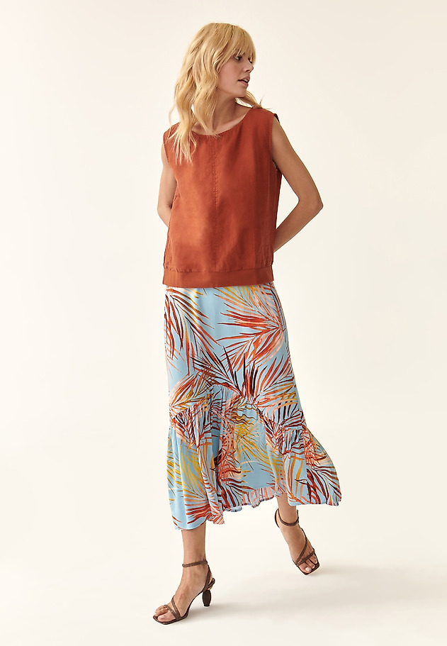 LADIES' BOXY LINEN BLOUSE OMALO 1 LADIES' BOXY LINEN BLOUSE OMALO 1 POMARAŃCZOWY 2