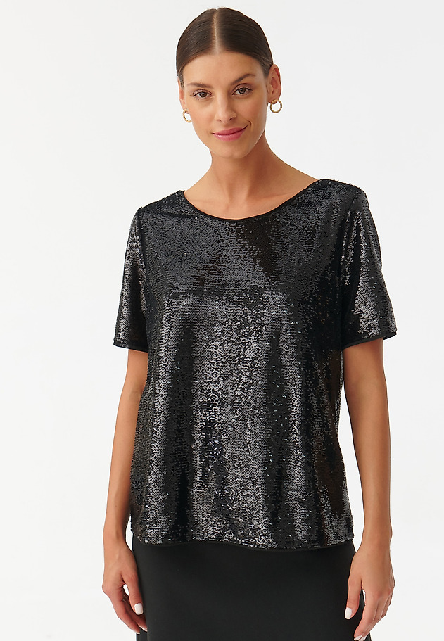 LADIES’ SEQUINED BLOUSE VELVITA LADIES’ SEQUINED BLOUSE VELVITA BLACK 3