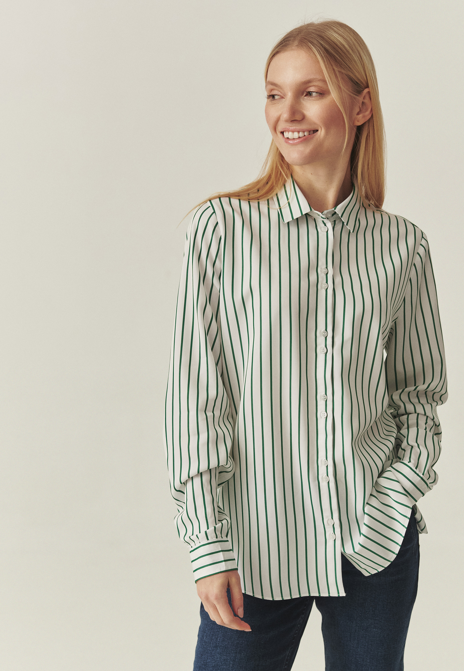 CĂMAȘĂ DIN ȚESĂTURĂ, CU DUNGI VERZI — ENMO 1 MULTICOLOR 2