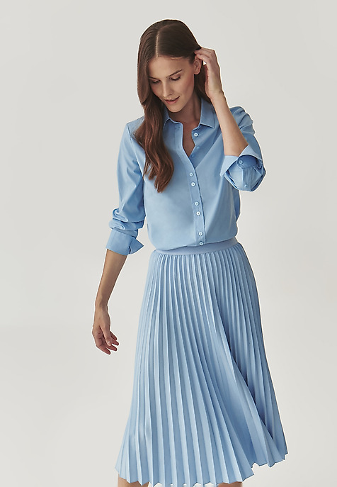 LADIES’ A-LINE SKIRT WITH SEWN IN ELASTIC - BARI BLUE 2