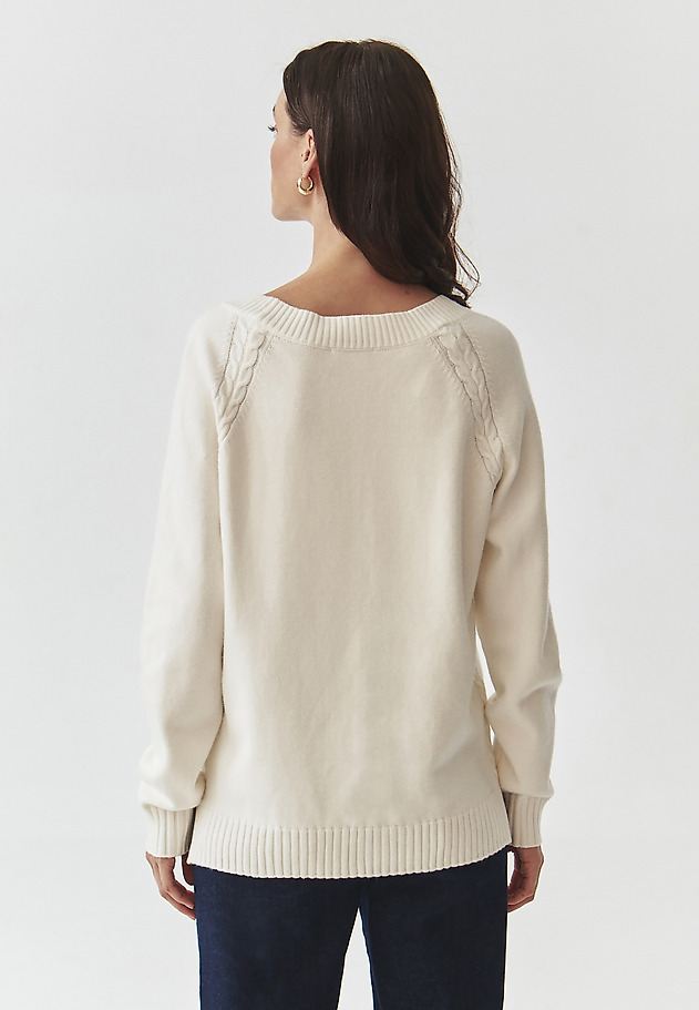 LADIES' STRUCTURED JUMPER WITH A CREW NECKLINE — JAYLIN LADIES' STRUCTURED JUMPER WITH A CREW NECKLINE — JAYLIN ECRU 4