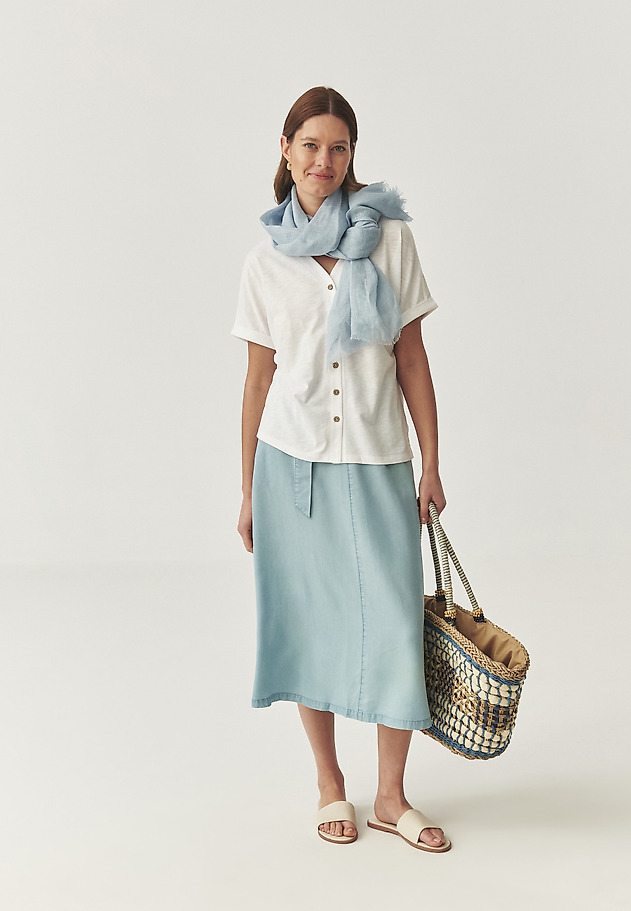 CASUAL BLOUSE IN COTTON - POLINEZJA CASUAL BLOUSE IN COTTON - POLINEZJA BIAŁY 5