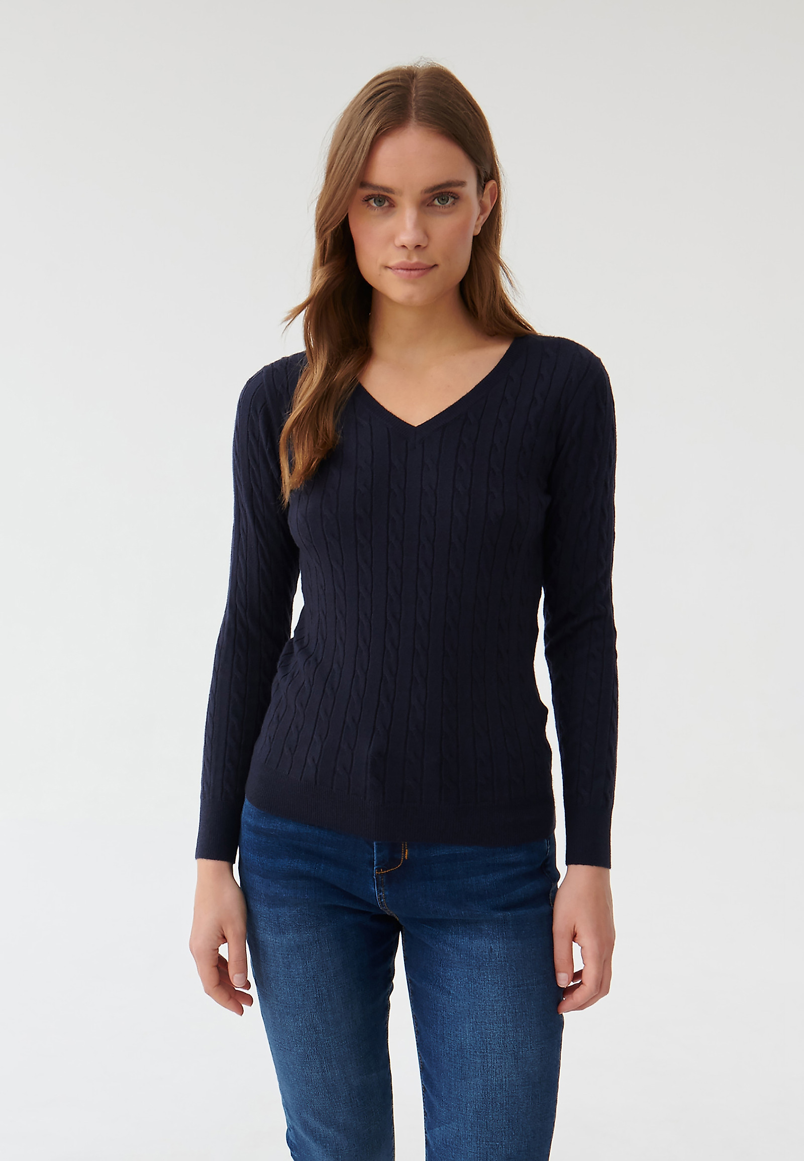 SWETER DAMSKI W SEREK WIRO SWETER DAMSKI W SEREK WIRO GRANATOWY 89454
