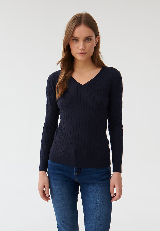 SWETER DAMSKI W SEREK WIRO SWETER DAMSKI W SEREK WIRO GRANATOWY 3