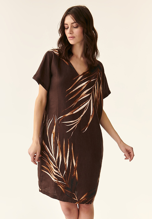 LADIES' LINEN DRESS OWERTI LADIES' LINEN DRESS OWERTI BRĄZOWY 3