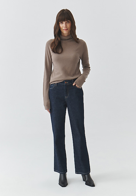 SWETER DAMSKI Z KASZMIRU I JEDWABIU - KALEA BEŻOWY 2