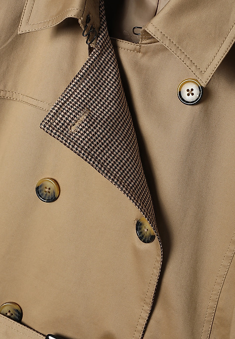 PONADCZASOWY TKANINOWY PŁASZCZ DAMSKI TYPU TRENCZ - MONA BEŻOWY 2