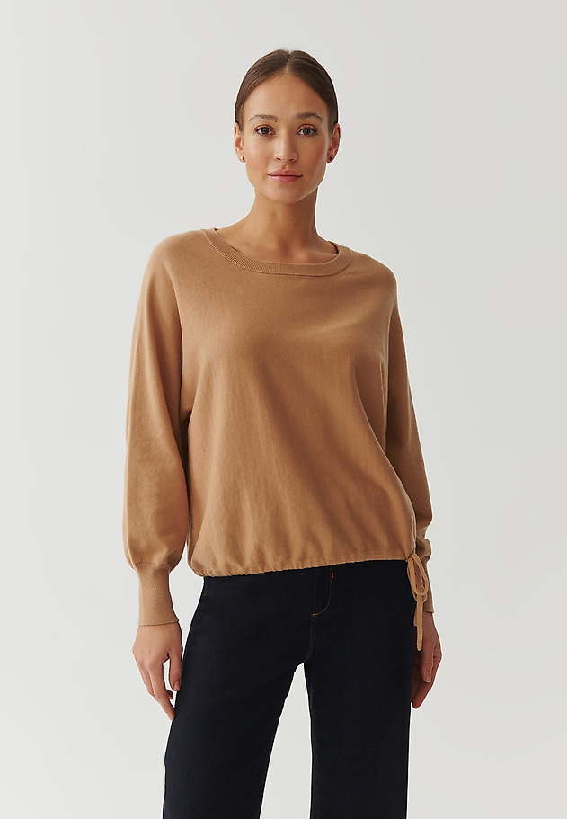 LADIES’ SWEATER MADE FROM COTTON BLEND - SELKO LADIES’ SWEATER MADE FROM COTTON BLEND - SELKO BEŻOWY 1