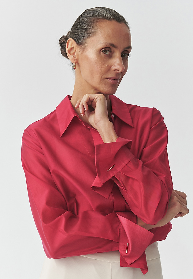 FUCHSIA LYOCELL SHIRT — BERRY FUCHSIA LYOCELL SHIRT — BERRY CZERWONY 4