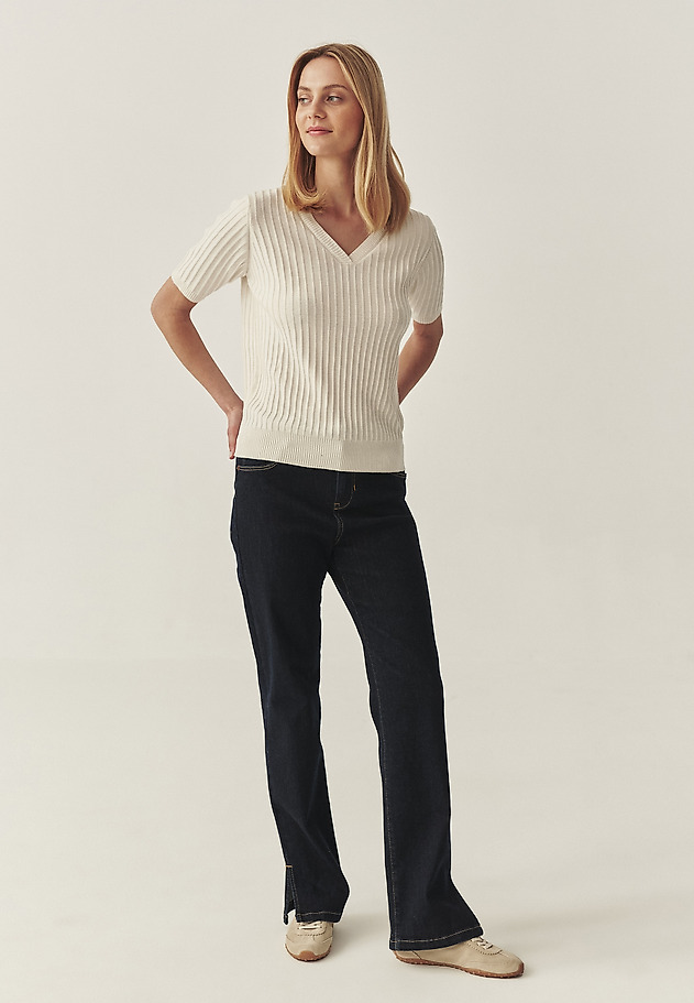 RIBBED JUMPER IN AIRY YARN - SEWILLA RIBBED JUMPER IN AIRY YARN - SEWILLA ECRU 1