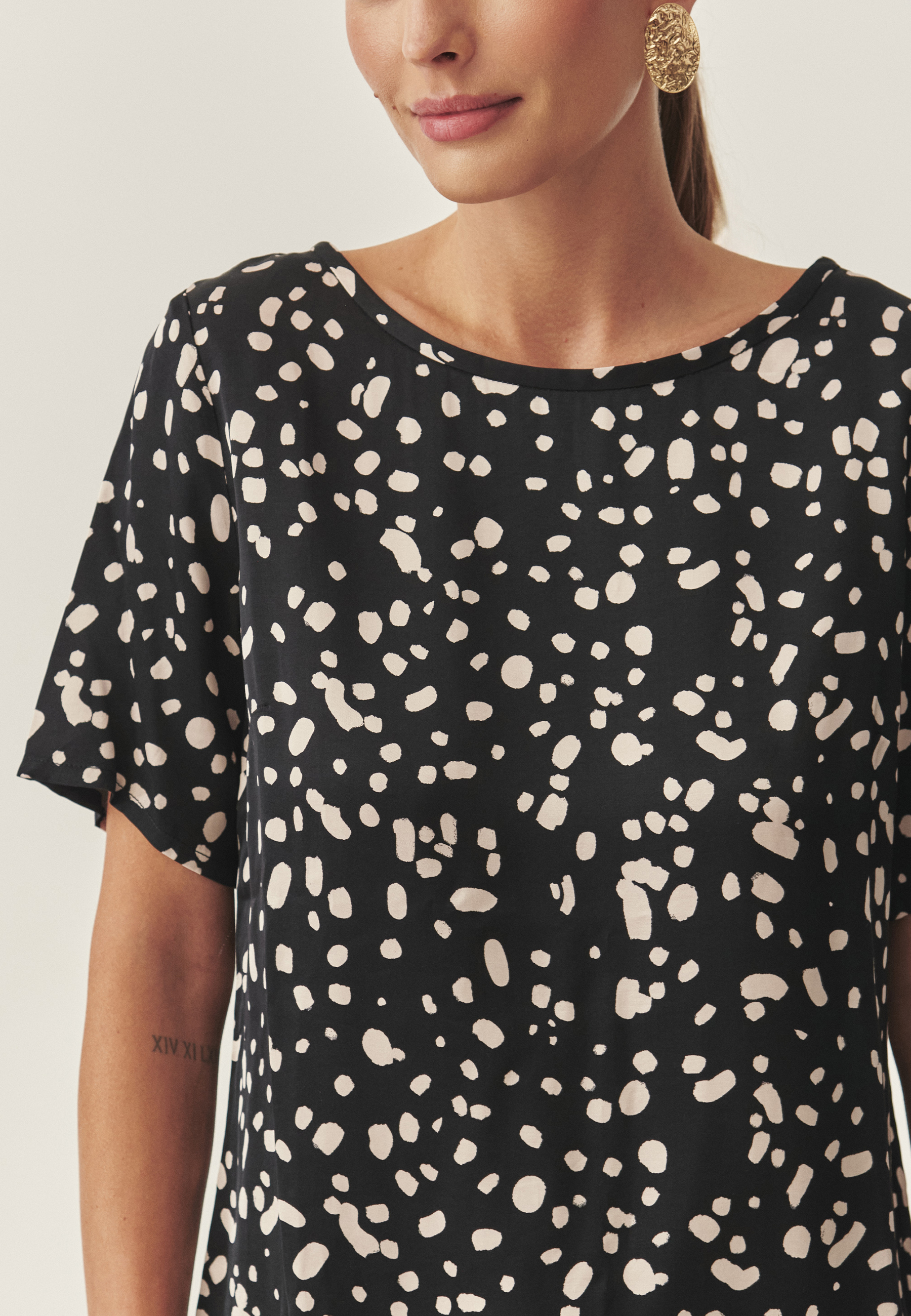 LADIES’ PATTERNED BLOUSE WITH SHORT SLEEVES - MEKJA MULTICOLOR 2