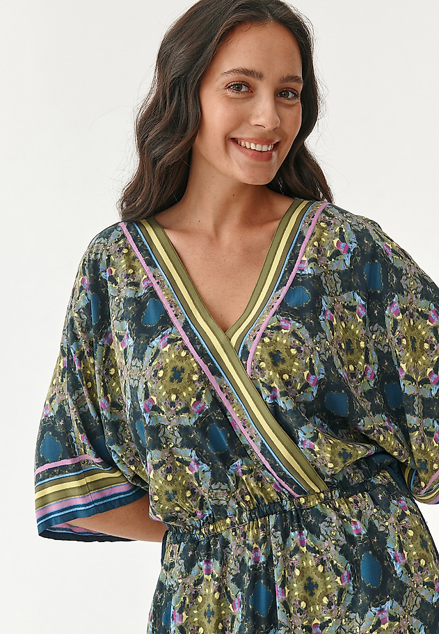 LADIES' WRAP DRESS WITH AN ORIGINAL PRINT TRENKA LADIES' WRAP DRESS WITH AN ORIGINAL PRINT TRENKA MULTIKOLOR 4