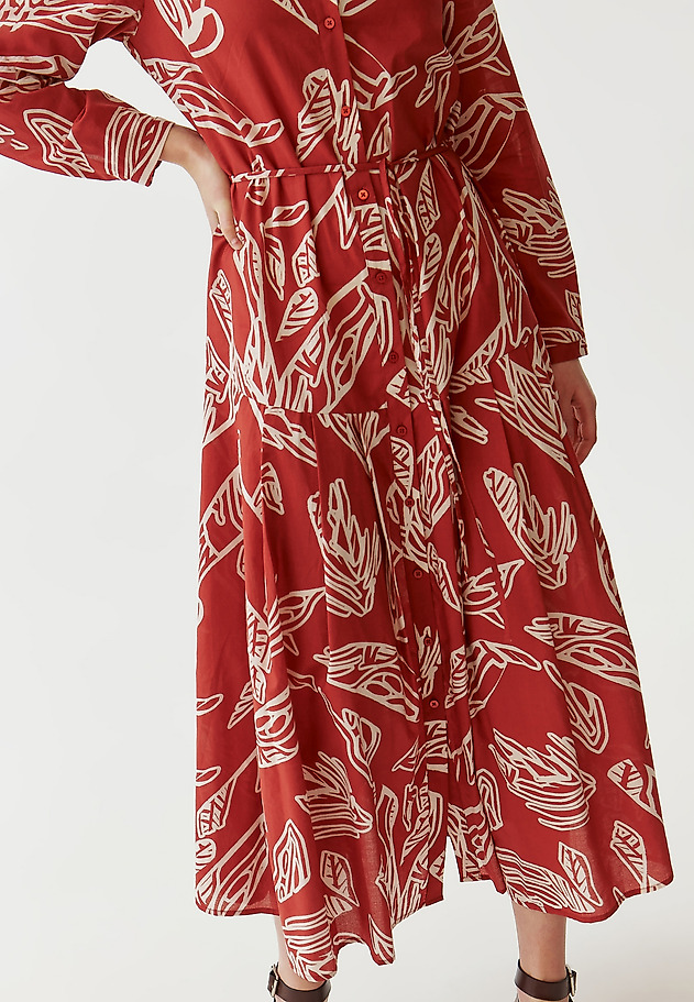 PATTERNED LADIES’ COTTON DRESS WITH A COLLAR - RUDIA PATTERNED LADIES’ COTTON DRESS WITH A COLLAR - RUDIA MULTIKOLOR 6