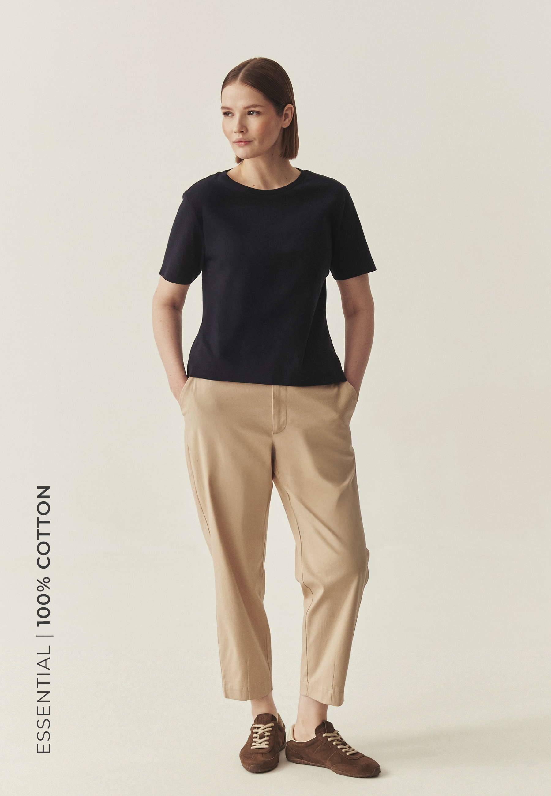 BAWEŁNIANY T-SHIRT Z KRÓTKIM RĘKAWEM - KIRI GRANATOWY 2