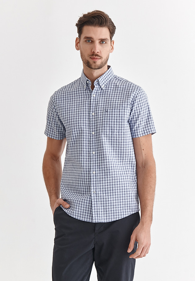 MEN'S SHORT SLEEVE SHIRT DORT 8 CLASSIC MEN'S SHORT SLEEVE SHIRT DORT 8 CLASSIC NAVY BLUE 4