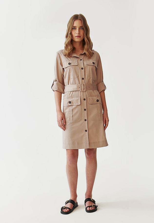 LADIES’ SHIRTWAIST DRESS WITH ADDITIONAL BELT - SARFI LADIES’ SHIRTWAIST DRESS WITH ADDITIONAL BELT - SARFI BEŻOWY 2