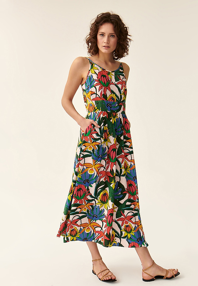 LADIES' FLORAL DRESS WITH SHOULDER STRAPS PELA LADIES' FLORAL DRESS WITH SHOULDER STRAPS PELA MULTIKOLOR 2