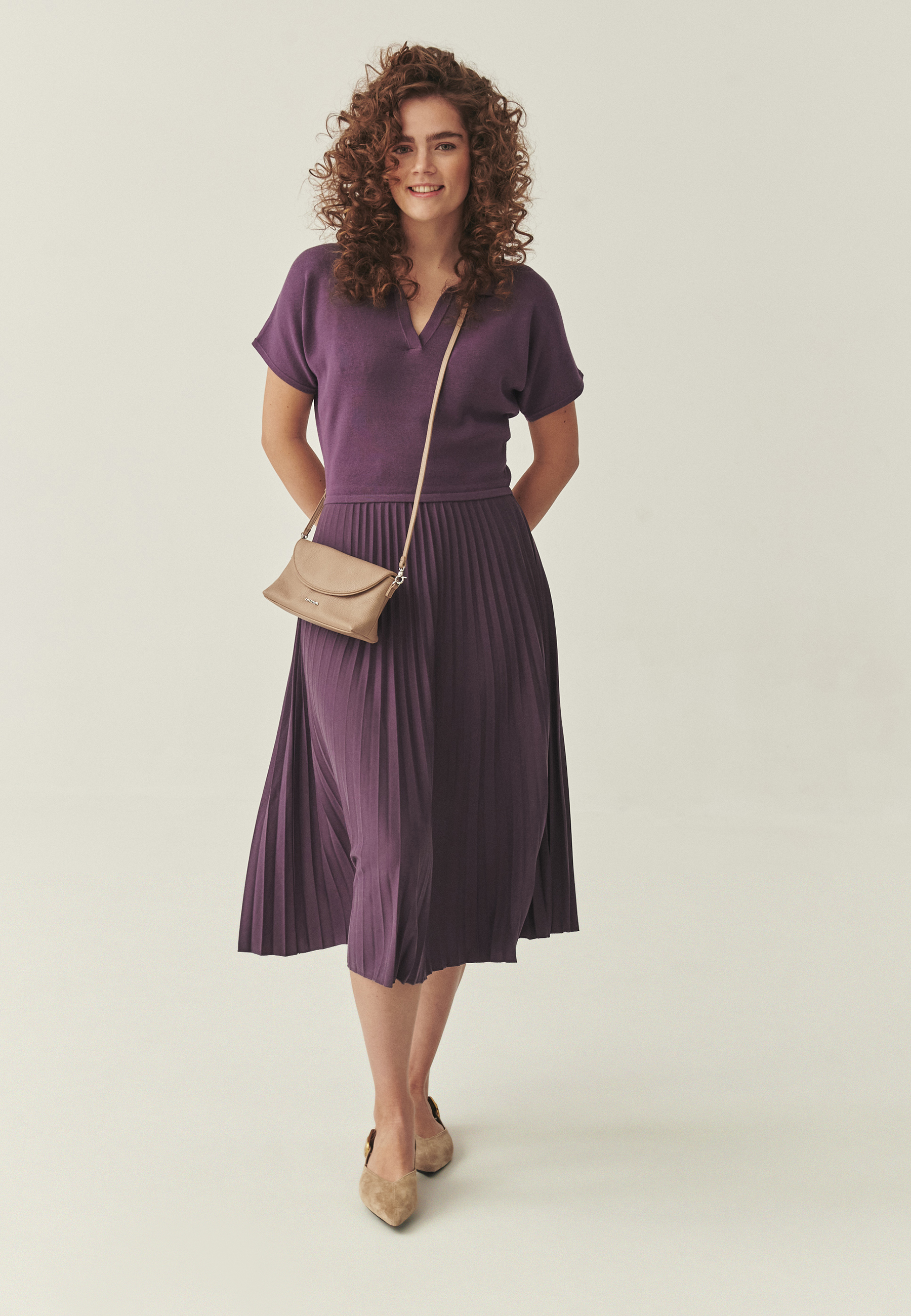 PLISOWANA SUKIENKA Z DZIANINY - ISERI FIOLETOWY 2