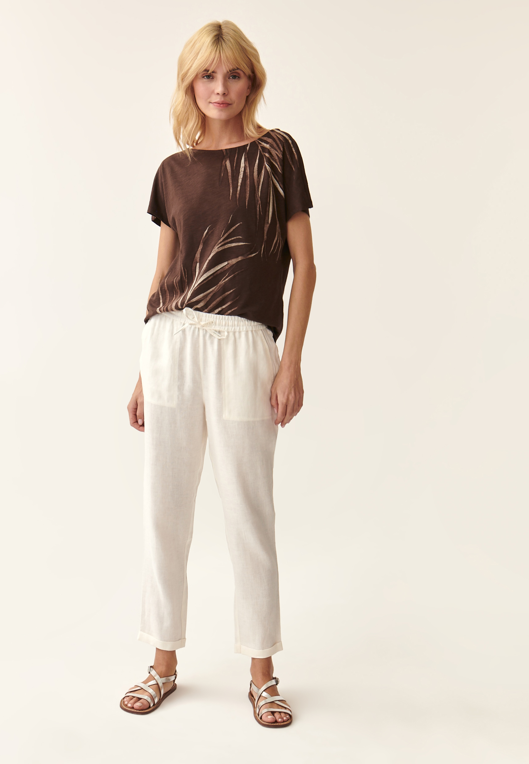 LNĚNÉ KALHOTY SE ZAVAZOVÁNÍM NOLINO