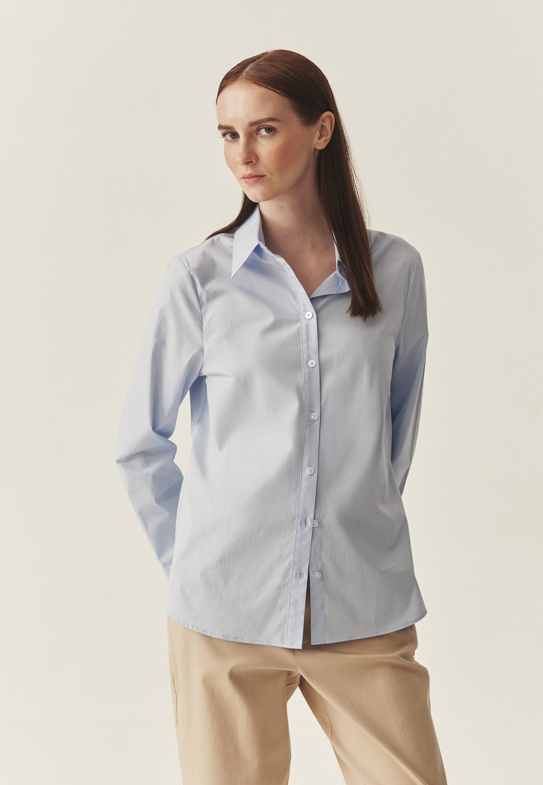 BAWEŁNIANA KOSZULA - ERWINA NIEBIESKI 2