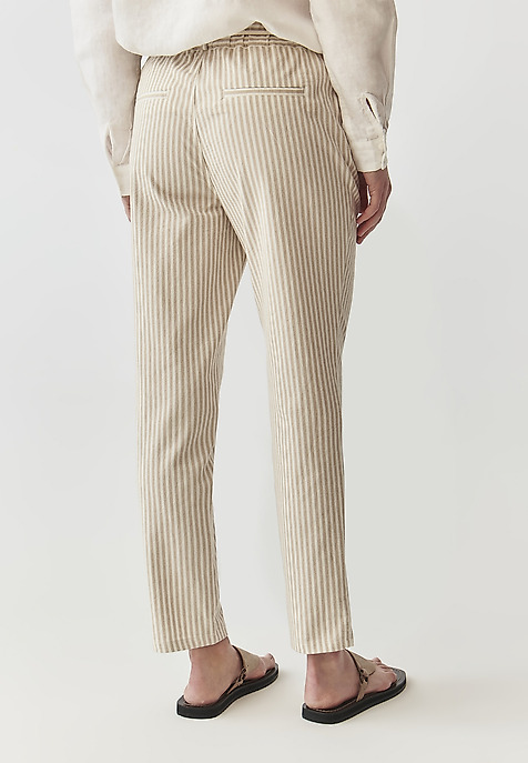 PANTALONI DE DAMĂ, DIN ȚESĂTURĂ, ÎN DUNGI - FARAJA MULTICOLOR 2