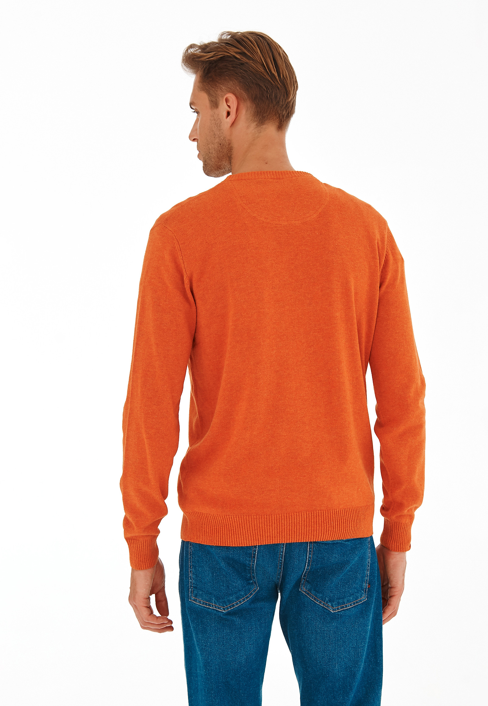 CIENKI SWETER MĘSKI TRICK 1 CIENKI SWETER MĘSKI TRICK 1 POMARAŃCZOWY 80702