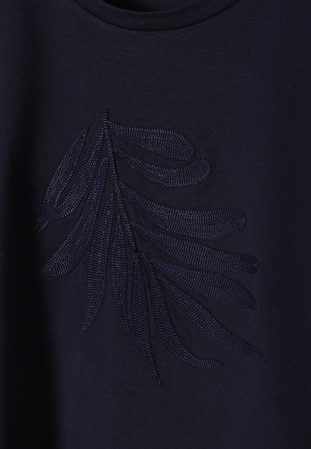COTTON T-SHIRT WITH EMBROIDERY - MALATI 1 COTTON T-SHIRT WITH EMBROIDERY - MALATI 1 NIEBIESKI 7