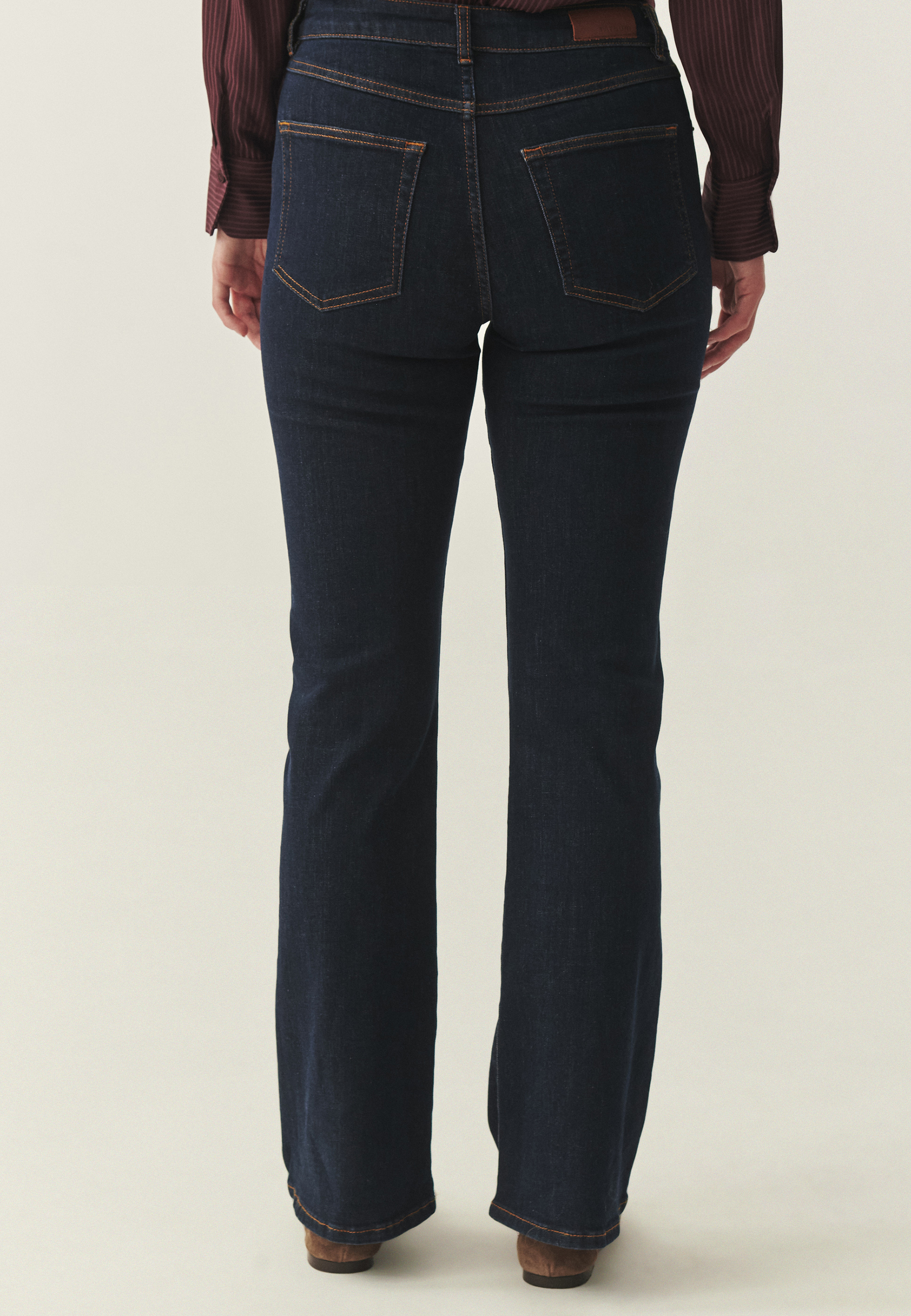 DENIM FLARE TROUSERS - RIFONO 1 NAVY BLUE 2