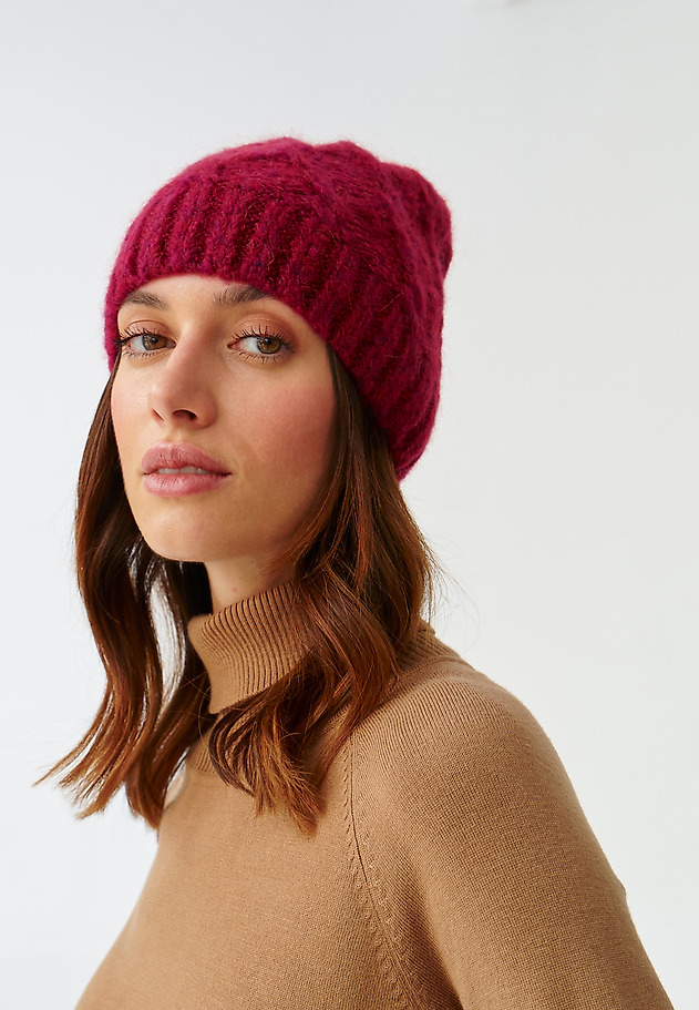 LADIES’ KNITTED BEANIE BRIFI LADIES’ KNITTED BEANIE BRIFI PINK 1