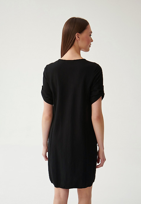 ROCHIE TRICOTATĂ PÂNĂ LA GENUNCHI LINIA NEGRU 2