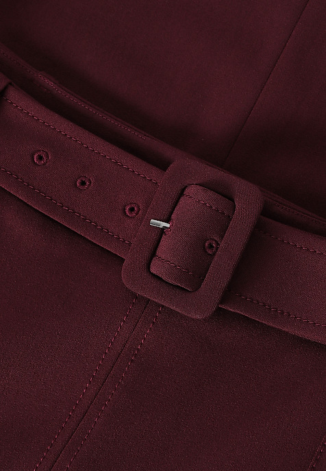 WOVEN MIDI SKIRT WITH BELT - ORMITE 2 RED 2