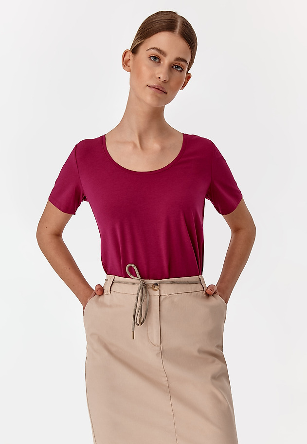 LADIES' KNITTED T-SHIRT AMO LADIES' KNITTED T-SHIRT AMO PINK 1