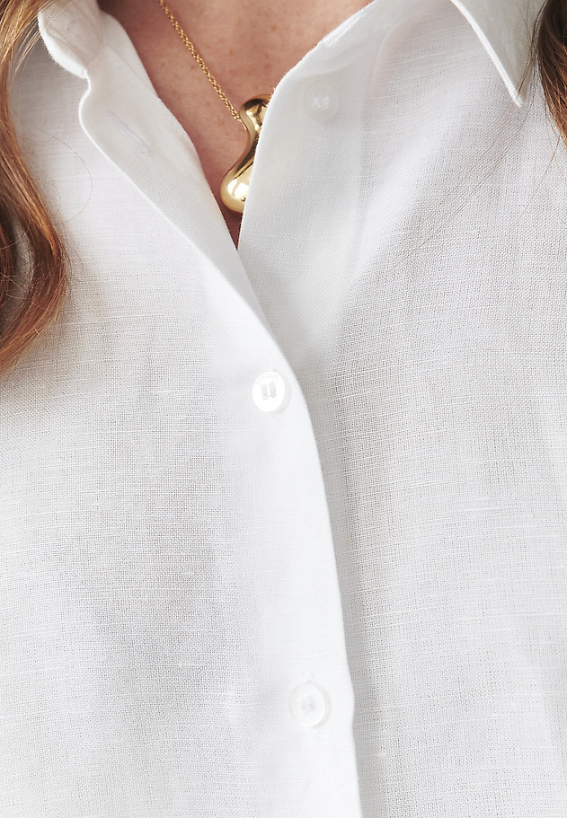 LIGHTWEIGHT SHIRT IN LINEN AND VISCOSE - KIMI LIGHTWEIGHT SHIRT IN LINEN AND VISCOSE - KIMI BIAŁY 6