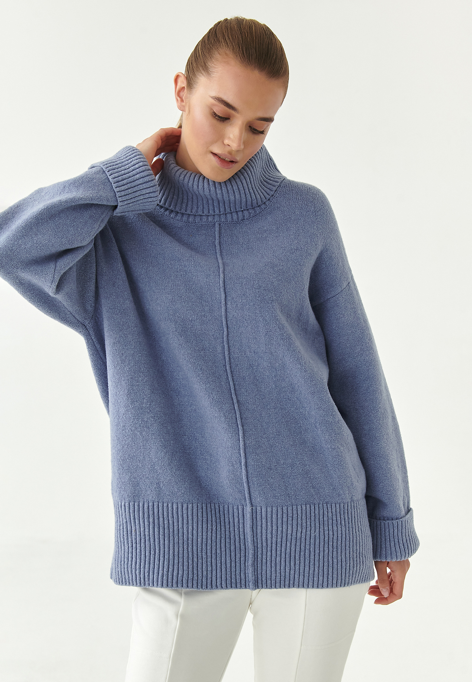 DAMSKI SWETER Z GOLFEM VELA DAMSKI SWETER Z GOLFEM VELA NIEBIESKI 81750