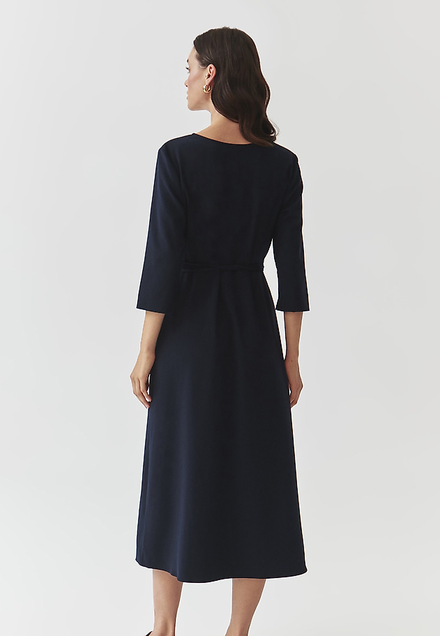 FABRIC DRESS WITH ENVELOPE CUT — ZEREWIANA FABRIC DRESS WITH ENVELOPE CUT — ZEREWIANA GRANATOWY 3