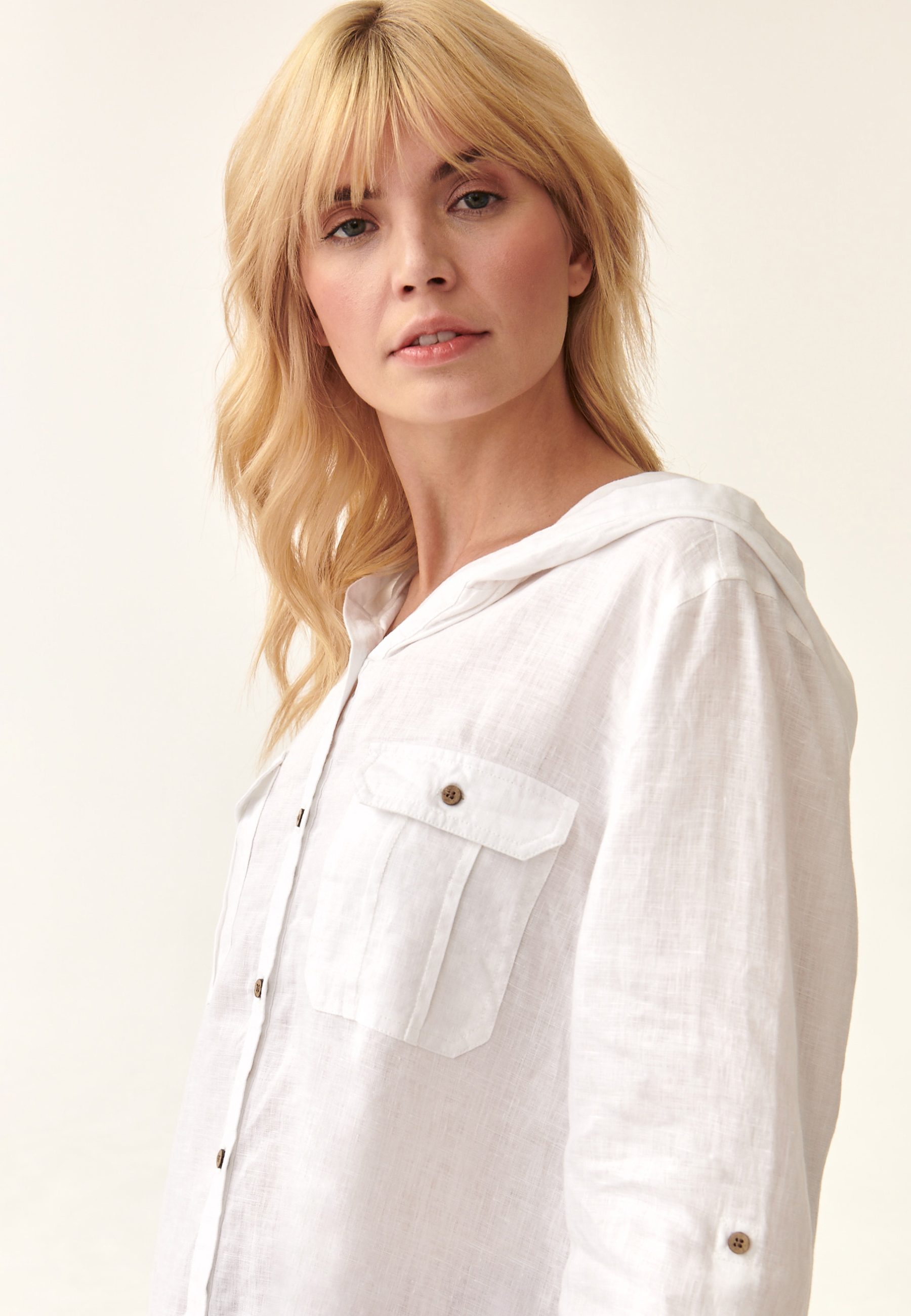 LNIANA BLUZKA TUNIKA Z KAPTUREM JUNA