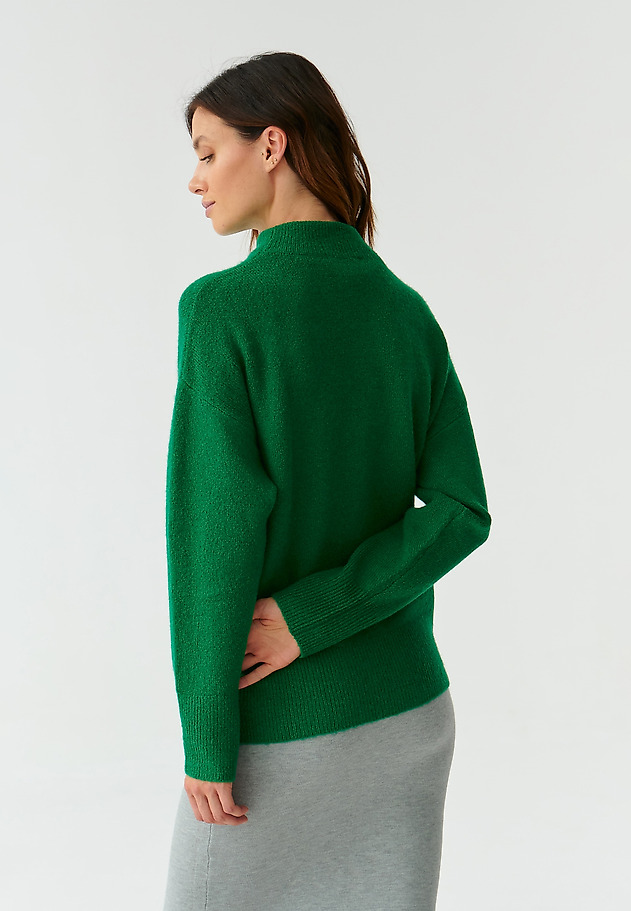 OVERSIZOWY SWETER DAMSKI Z GOLFEM WAMKO 1 OVERSIZOWY SWETER DAMSKI Z GOLFEM WAMKO 1 ZIELONY 4