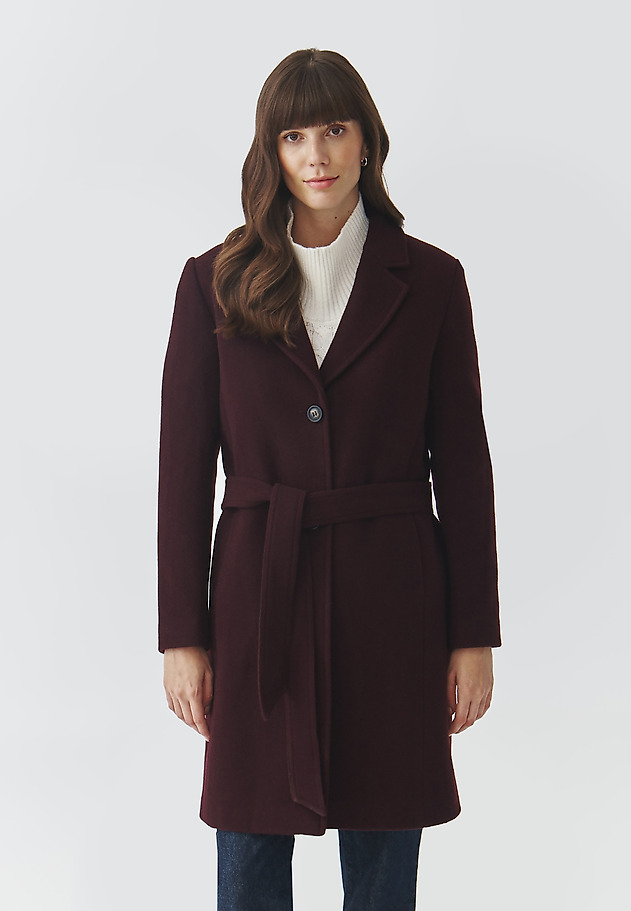 LADIES' FABRIC COAT WITH BELT — NITIKA LADIES' FABRIC COAT WITH BELT — NITIKA FIOLETOWY 3