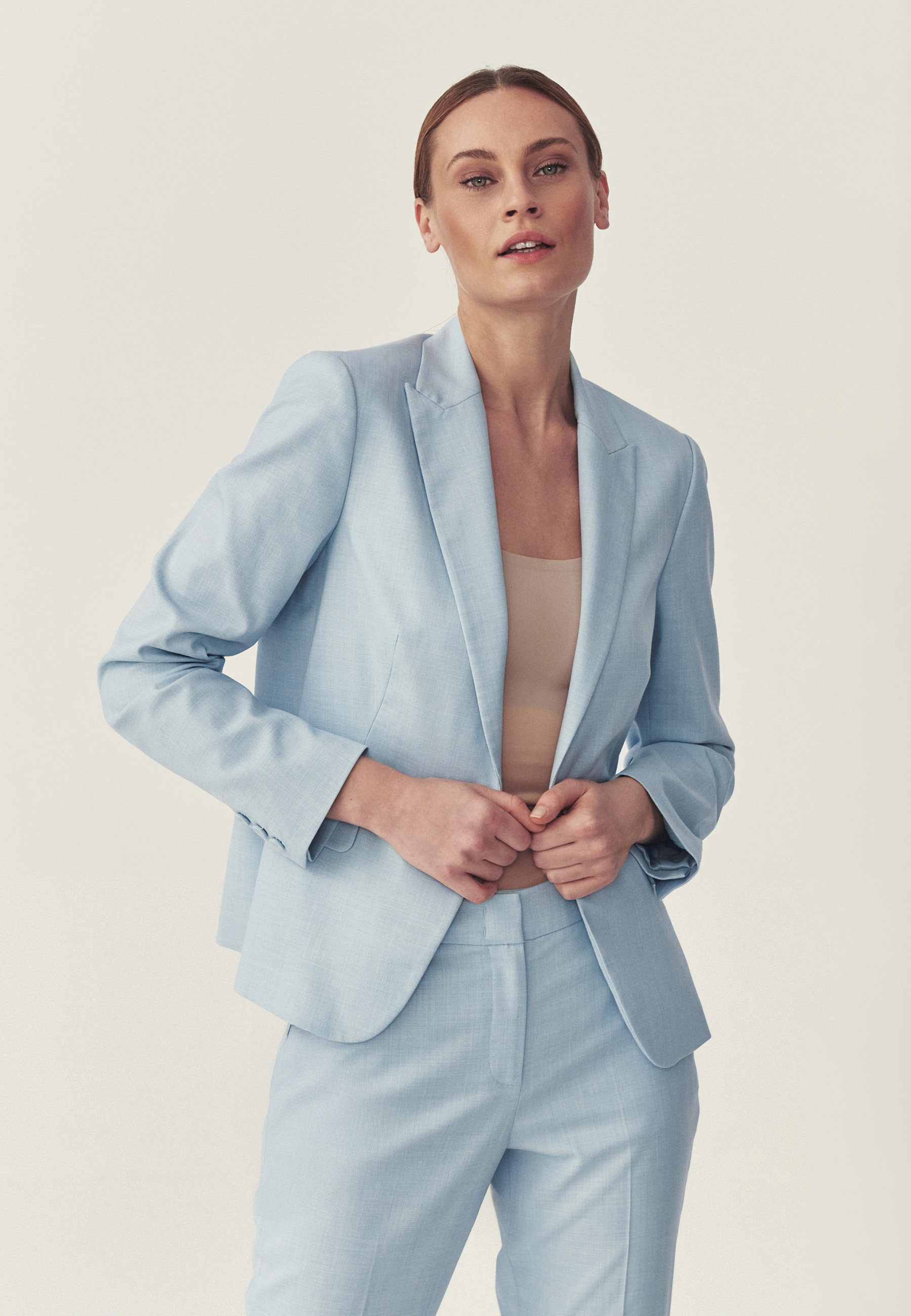 TKANINOWY ŻAKIET Z WISKOZĄ LENZING™ ECOVERO™ - REMALA 7 NIEBIESKI 2