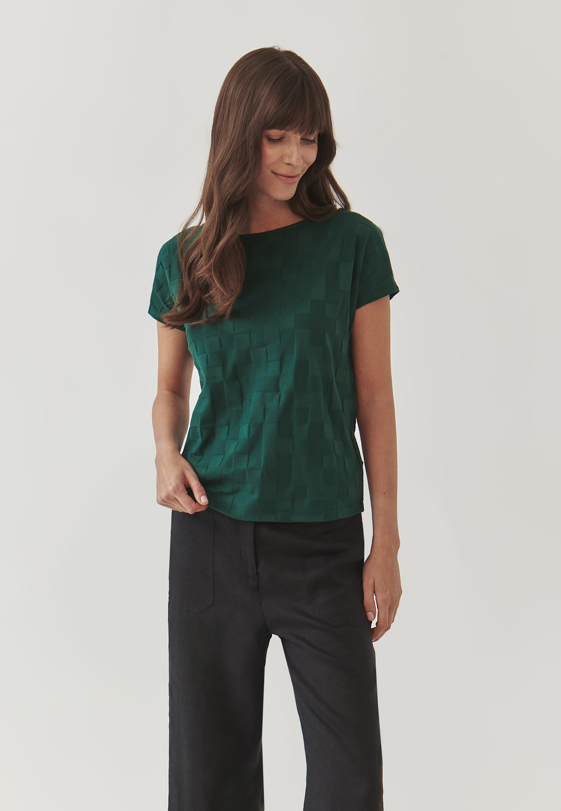 DÁMSKA BLÚZKA ZO ŠTRUKTÚROVANÉHO BAVLNENÉHO ÚPLETU – AMERIA