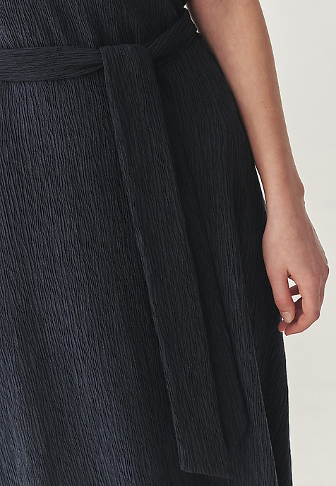 AIRY MIDI DRESS IN CRINKLED FABRIC - LUNIZMA NAVY BLUE 2