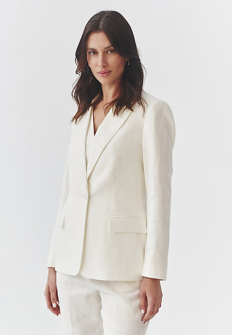 STYLISH LADIES’ LINEN BLAZER  - LAMIA 1 ECRU 2