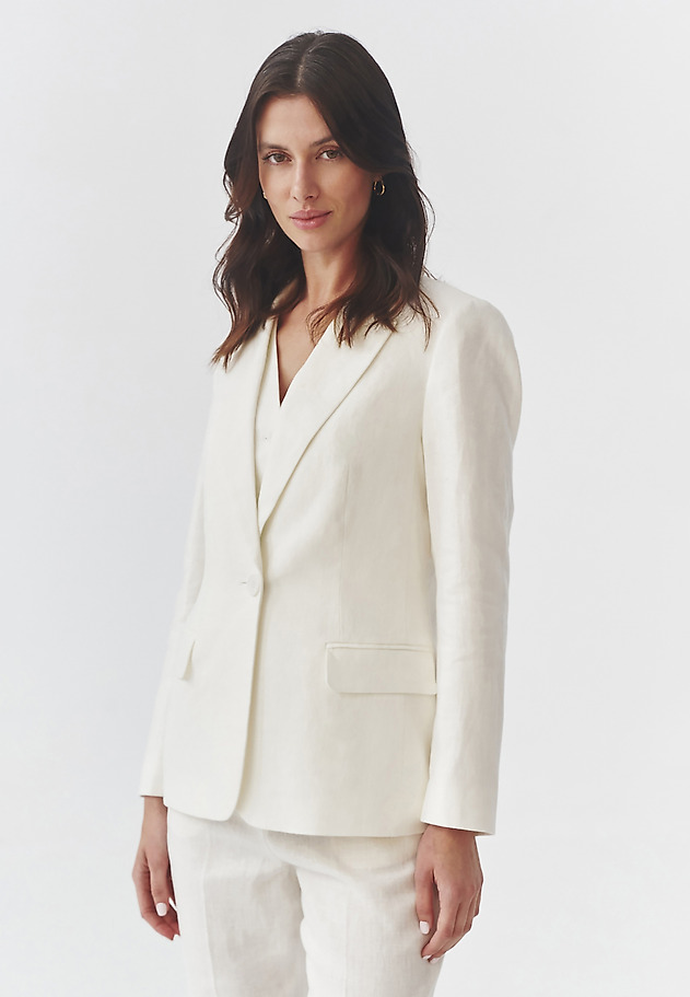 STYLISH LADIES’ LINEN BLAZER - LAMIA 1 STYLISH LADIES’ LINEN BLAZER - LAMIA 1 ECRU 2