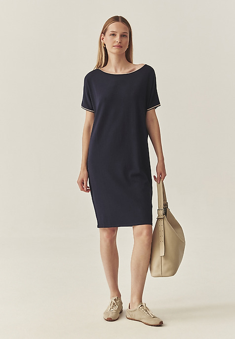 LADIES’ DRESS WITH A SHORT KIMONO SLEEVES - ESTINA NAVY BLUE 2
