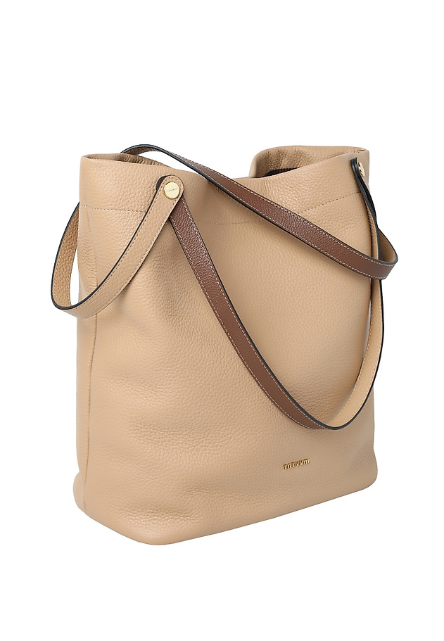 WOMEN'S LEATHER BAG WITH HANDLE- ETERNITY WOMEN'S LEATHER BAG WITH HANDLE- ETERNITY BEIGE 4
