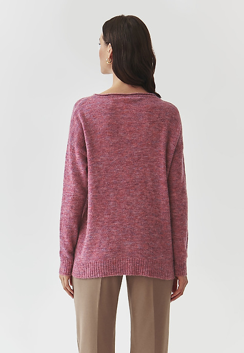CLASSIC LADIES' JUMPER WITH BOAT NECKLINE — FLUFKO PURPLE 2