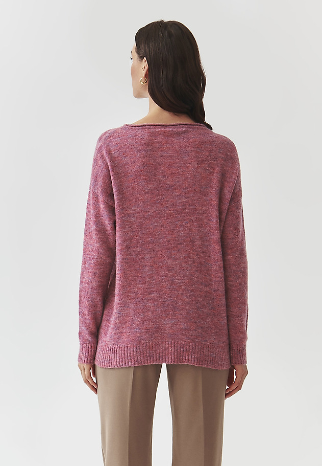CLASSIC LADIES' JUMPER WITH BOAT NECKLINE — FLUFKO CLASSIC LADIES' JUMPER WITH BOAT NECKLINE — FLUFKO FIOLETOWY 4