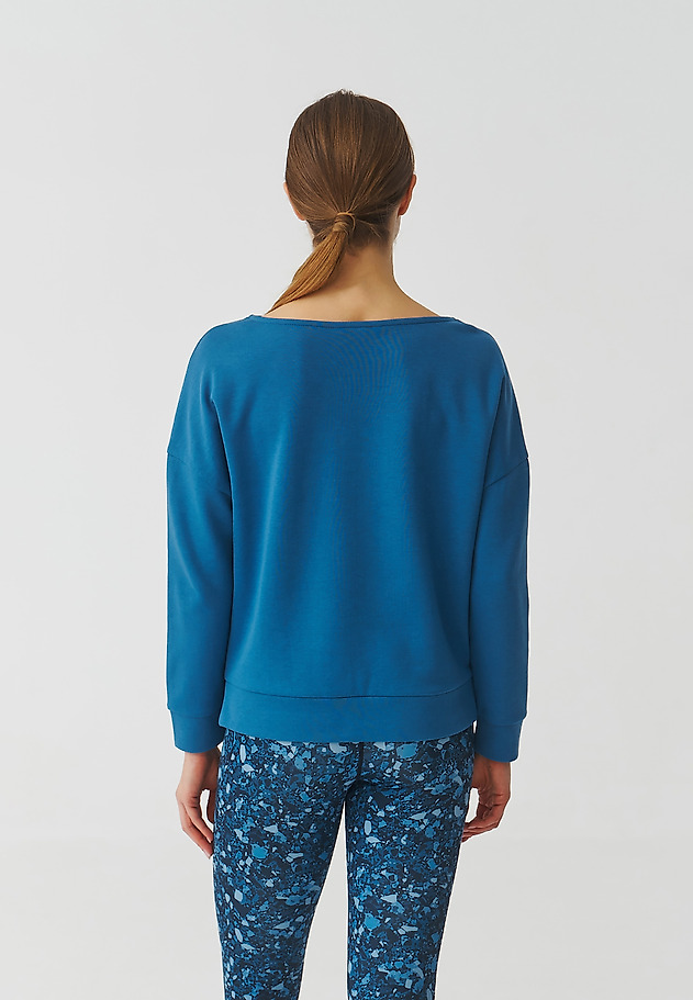 LADIES’ SWEATSHIRT WITH WATER NECKLINE - SILVANA LADIES’ SWEATSHIRT WITH WATER NECKLINE - SILVANA NIEBIESKI 4