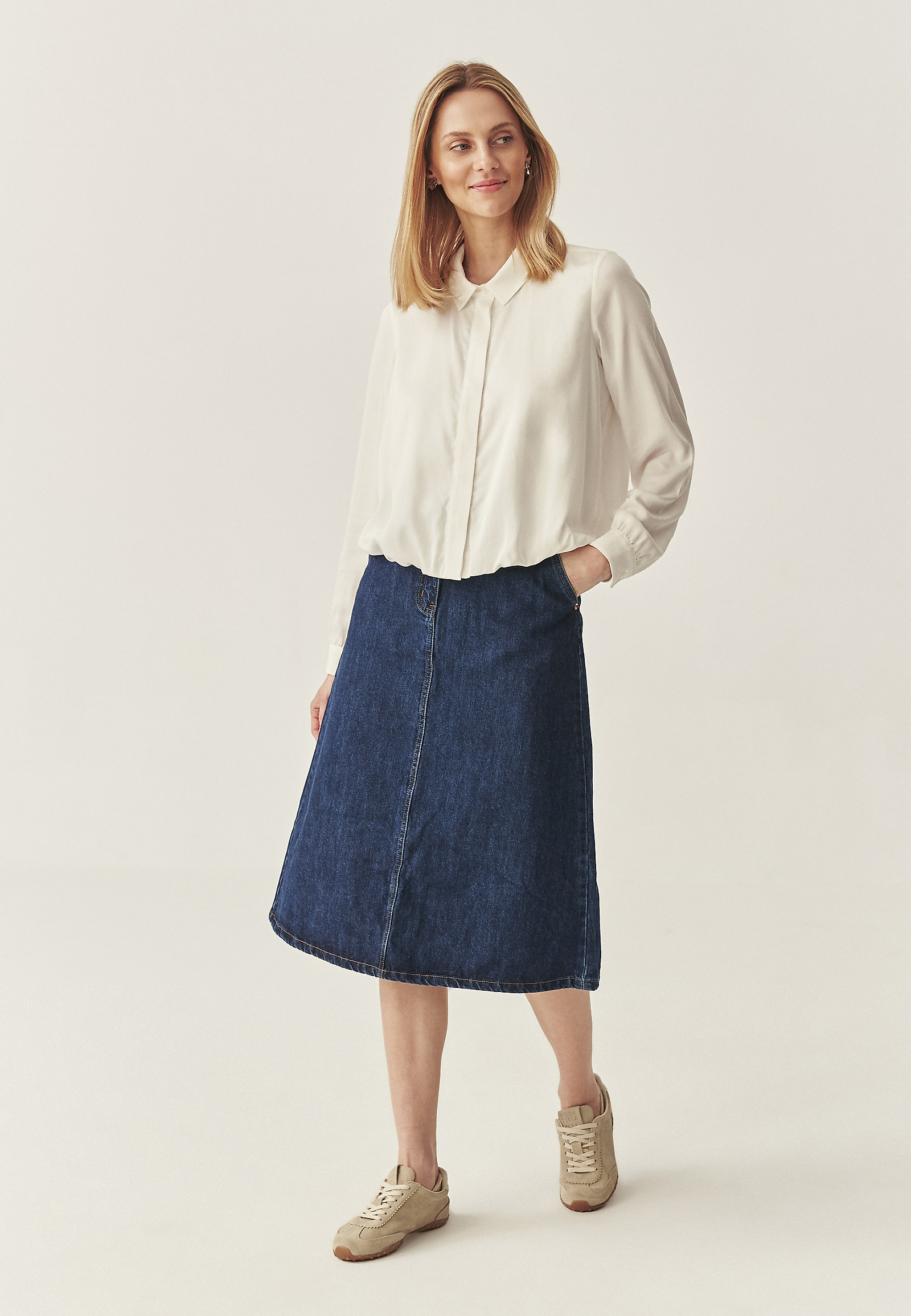 DENIM MIDI SKIRT - MESINA DENIM MIDI SKIRT - MESINA BLUE 114691