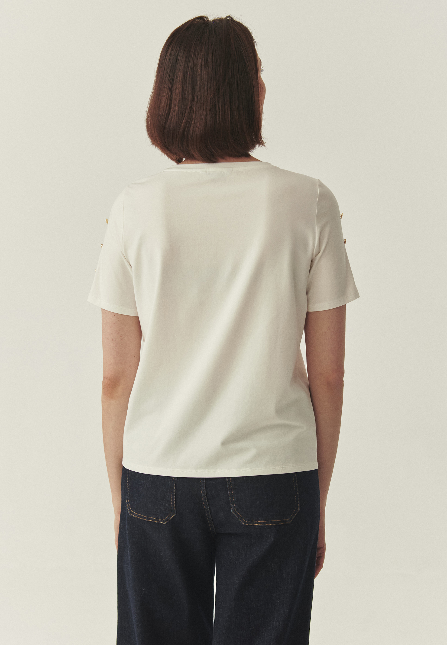 DZIANINOWA BLUZKA Z MODALEM - VIRI ECRU 2